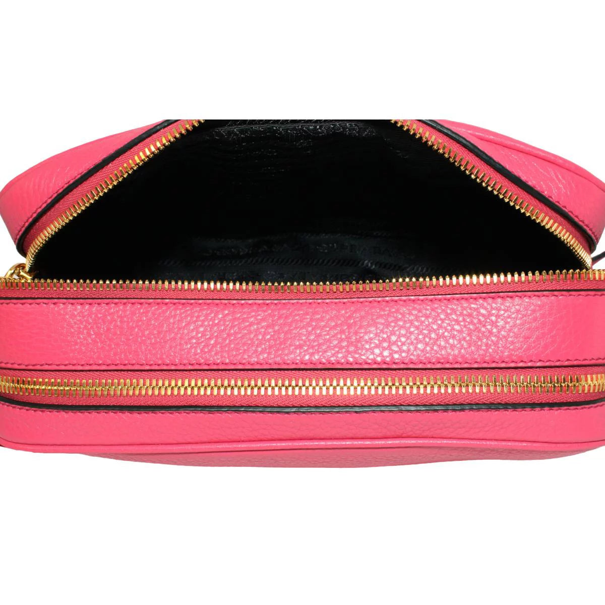 New Peonia Pink Vitello Phenix Leather Double Zip Crossbody 1BH079