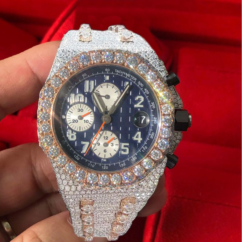 Ap 11 2023 Watch Vvs Moissanite Styles Iced Out Best Quality Eta Luxury Watches Rose Gold Silver 2 Tone Pass Test Automatic Iced Out Watch with Box Emmawatch