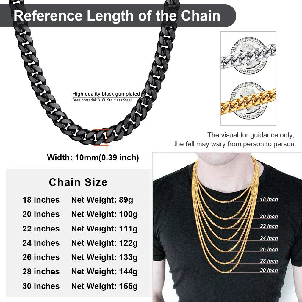 Mens Necklace Chains Stainless Steel Cuban Chain Necklace 24 Inch Jewelry Mens Gifts for Dad