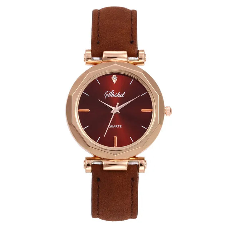 Fashion Women Leather Casual Watch Luxury Analog Quartz Crystal Wristwatch Luxury Women'S Casual Watches Watch for Women Relogio