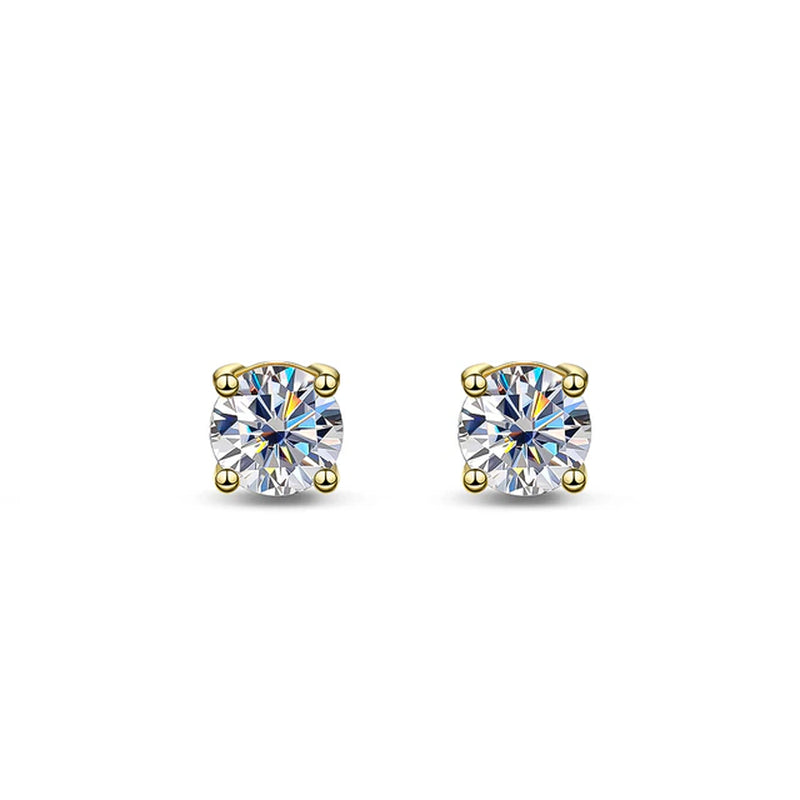 OEVAS Real 0.5/1/2 Carat D VVS1 Moissanite Stud  18K Gold Plated 100% 925 Sterling Silver Fine Jewelry Gifts