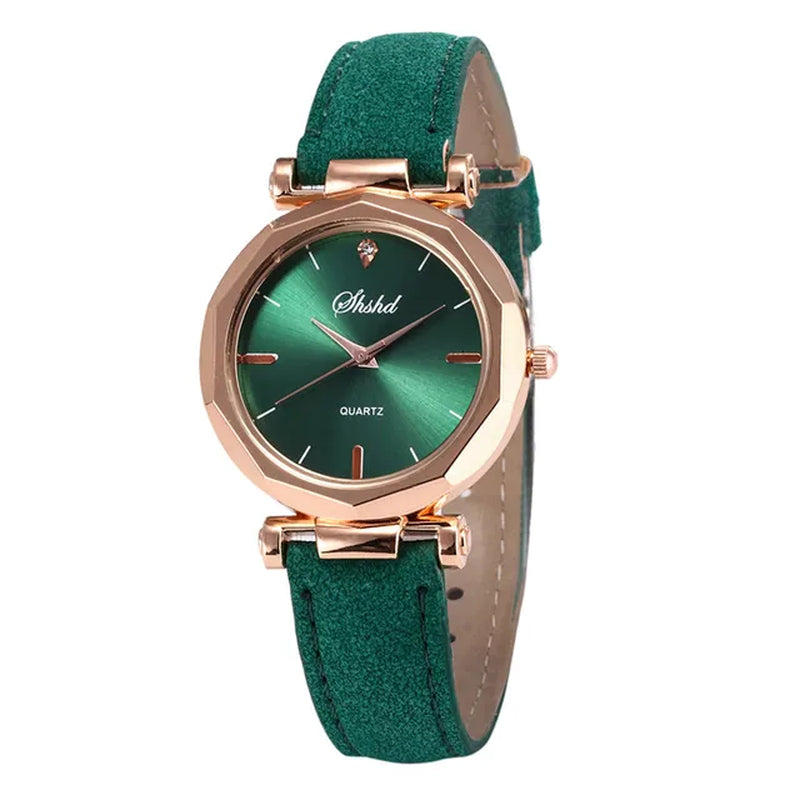 Fashion Women Leather Casual Watch Luxury Analog Quartz Crystal Wristwatch Luxury Women'S Casual Watches Watch for Women Relogio