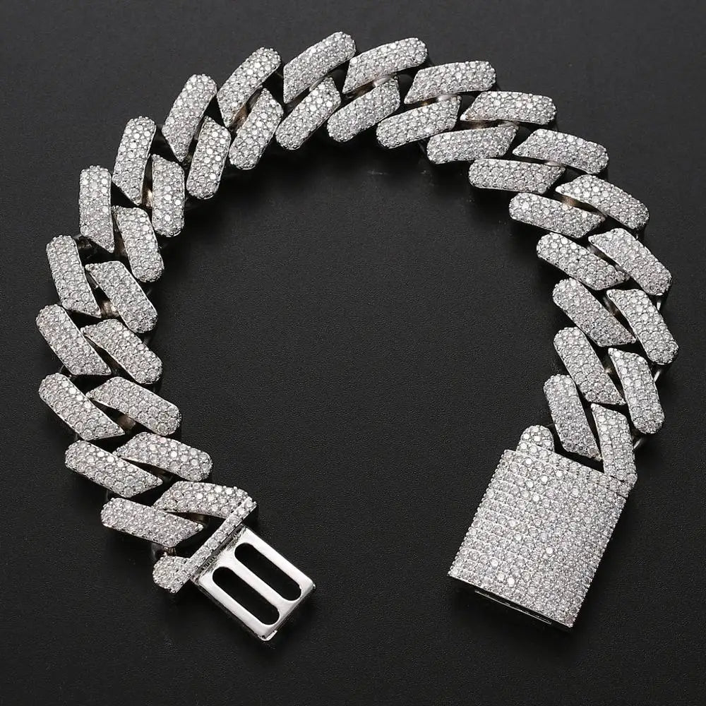 20MM Iced Out Chains Bracelet for Men Luxury Miami Micro Pave Zircon Bracelets Fashion Hip Hop Rock Jewelry