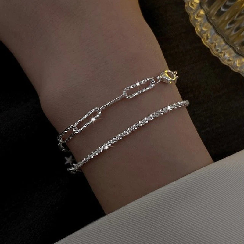 Luxurious Sparkling Adjustable Zircon Bracelets for Women New Gold Plated High Quality Bracelet Wedding Jewelry Birthday Gift