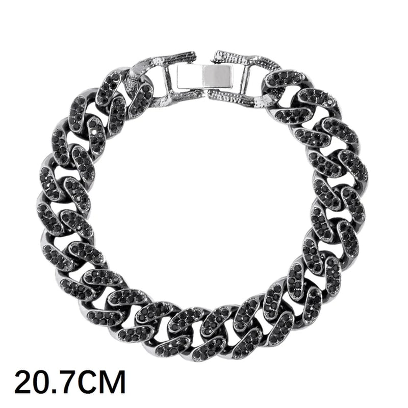 Luxury Full Rhinestone Big Tennis Chain Bracelets for Women Men Fashion Bling Iced Out Square Crystal Bracelet on Hand Jewelry