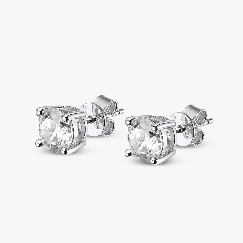 OEVAS Real 0.5/1/2 Carat D VVS1 Moissanite Stud  18K Gold Plated 100% 925 Sterling Silver Fine Jewelry Gifts