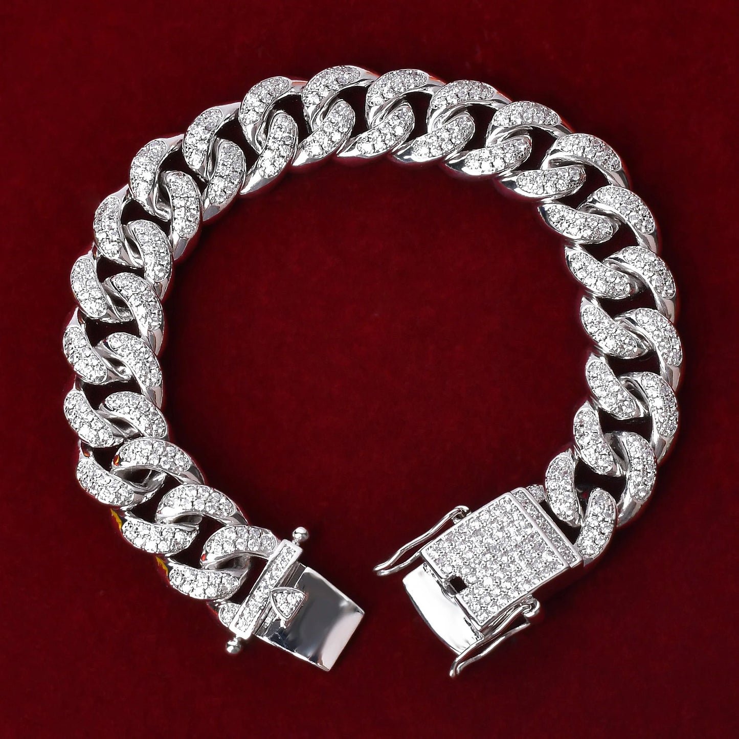 12MM Cuban Link Bracelet for Women Iced Out CZ Charms Hip Hop Jewelry Rock Street 2022 Trends