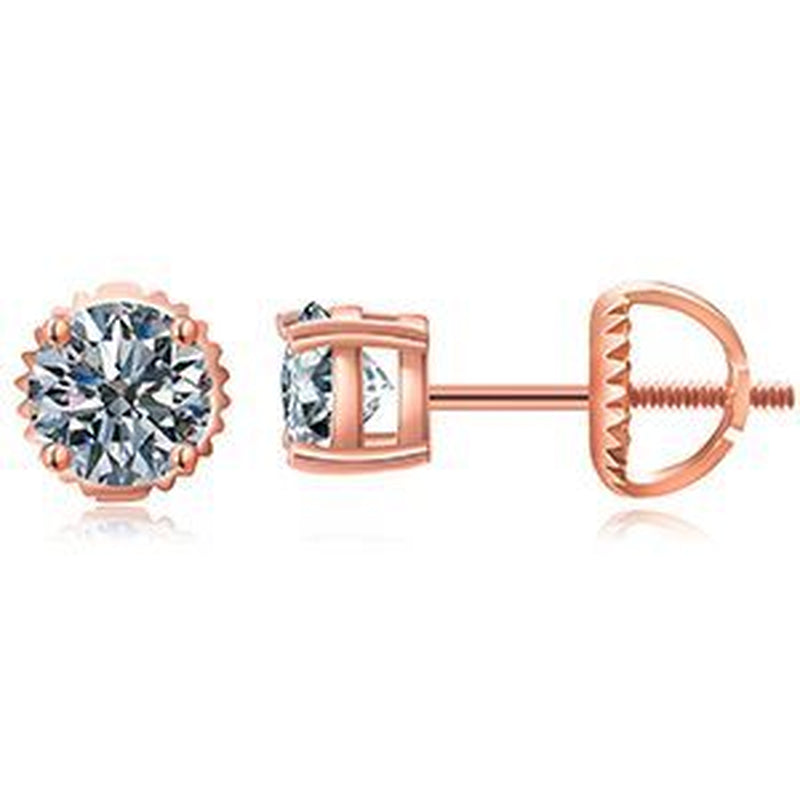 Real 0.1-1 Carat D Color Moissanite  100% 925 Sterling Silver Earring 2021 Trend Wedding Jewelry 585 Rose Gold