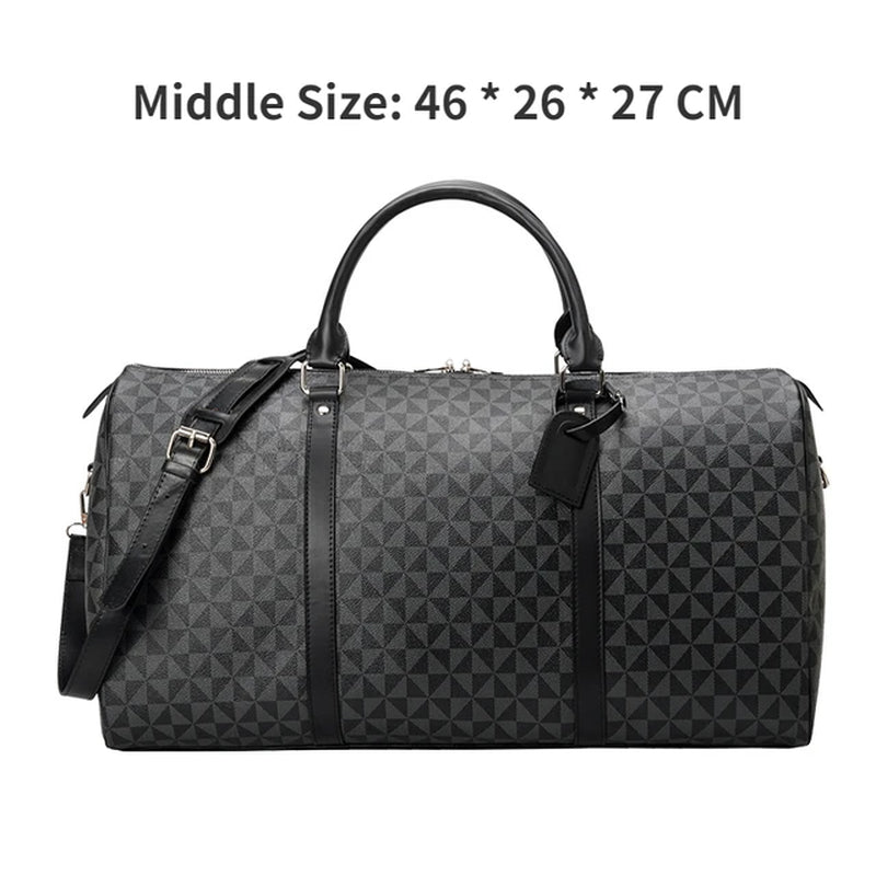 2023 Fashion Waterproof Pu Fitness Handbag for Men Leather Shoulder Bag Business Large Travel Duffle Luggage Bag for Male