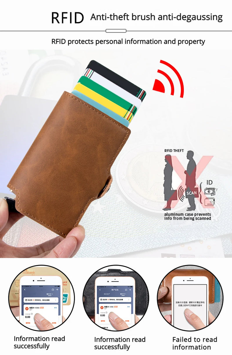 Mens Slim Wallet with Money Clip Pop up RFID Blocking Credit Card Holder Minimalist Wallet for Men