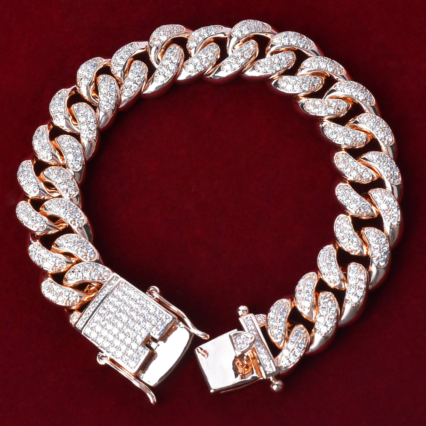 12MM Cuban Link Bracelet for Women Iced Out CZ Charms Hip Hop Jewelry Rock Street 2022 Trends