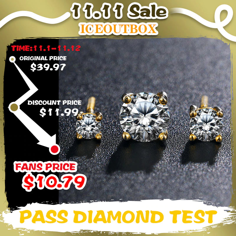 Real 0.1-1 Carat D Color Moissanite  100% 925 Sterling Silver Earring 2021 Trend Wedding Jewelry 585 Rose Gold