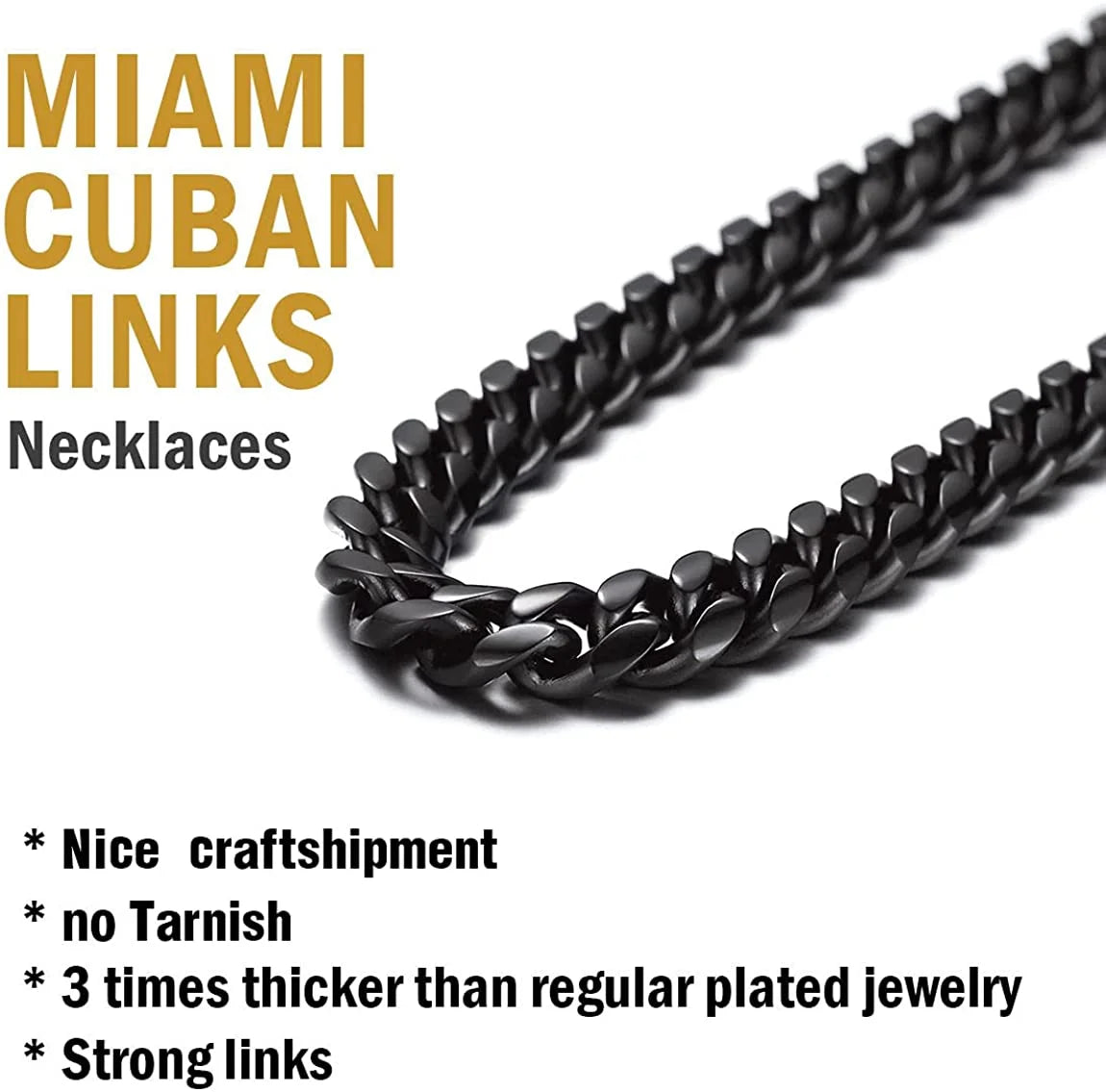 Mens Necklace Chains Stainless Steel Cuban Chain Necklace 24 Inch Jewelry Mens Gifts for Dad