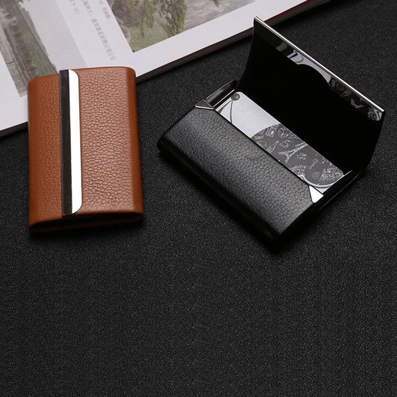 Bisi Goro 2022 New PU Leather Men’S Wallet Bussiness ID Card Holder Case Bank Cards Box Mini Money Bag Simple Wallets for Women