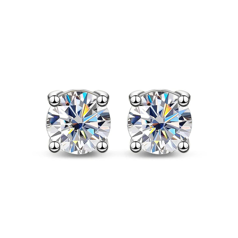 OEVAS Real 0.5/1/2 Carat D VVS1 Moissanite Stud  18K Gold Plated 100% 925 Sterling Silver Fine Jewelry Gifts