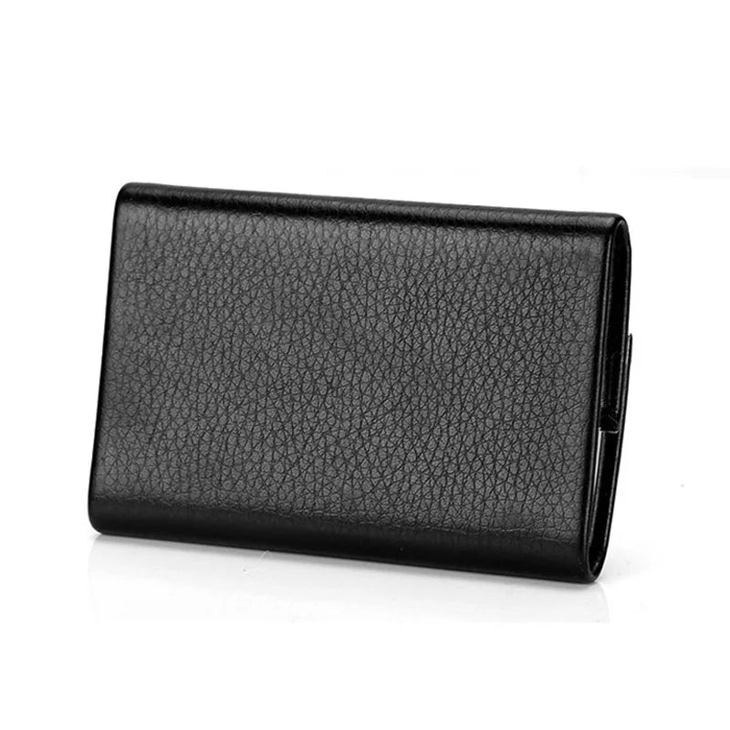 Bisi Goro 2022 New PU Leather Men’S Wallet Bussiness ID Card Holder Case Bank Cards Box Mini Money Bag Simple Wallets for Women