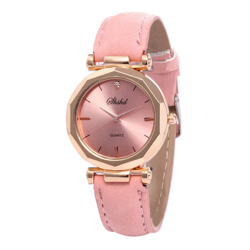 Fashion Women Leather Casual Watch Luxury Analog Quartz Crystal Wristwatch Luxury Women'S Casual Watches Watch for Women Relogio