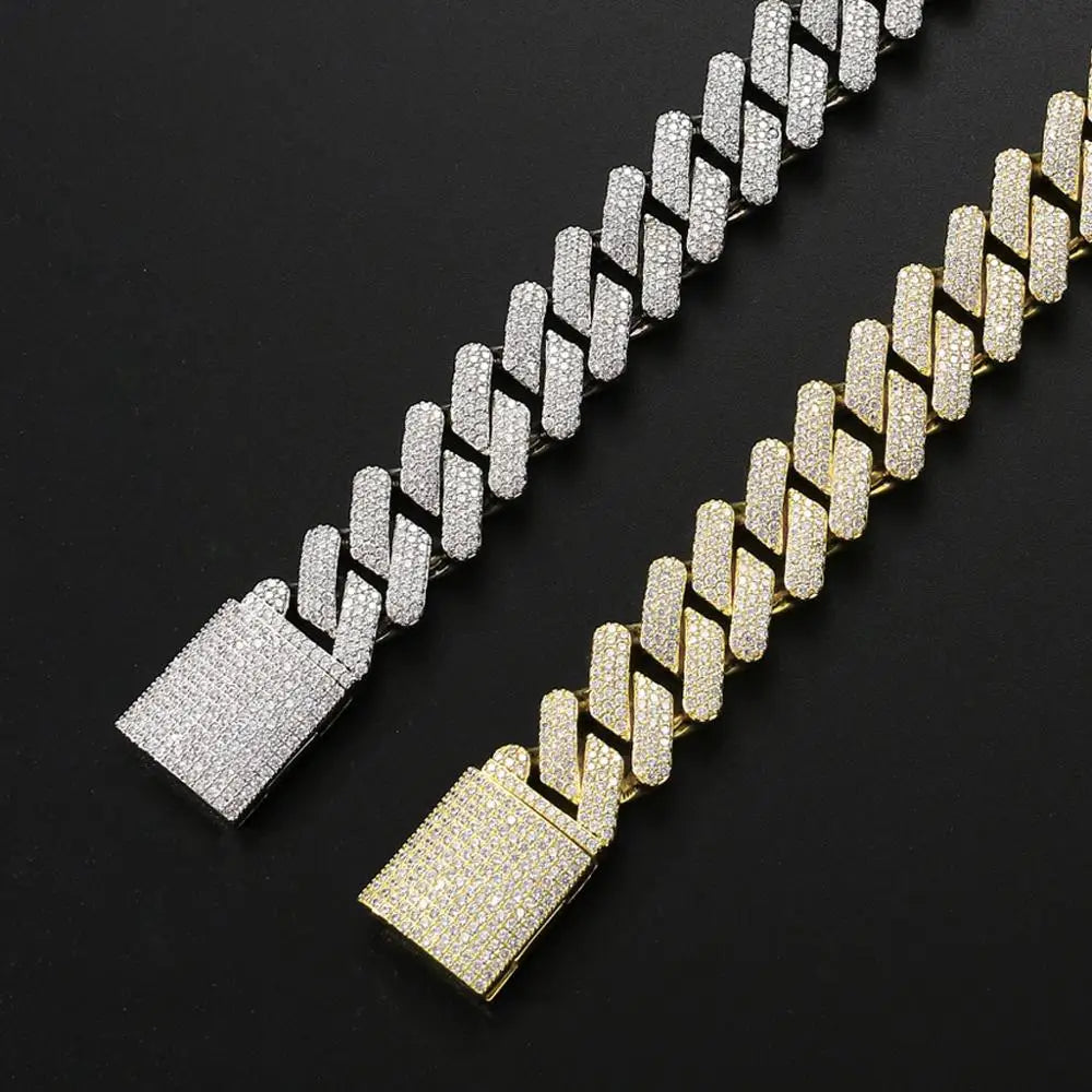 20MM Iced Out Chains Bracelet for Men Luxury Miami Micro Pave Zircon Bracelets Fashion Hip Hop Rock Jewelry